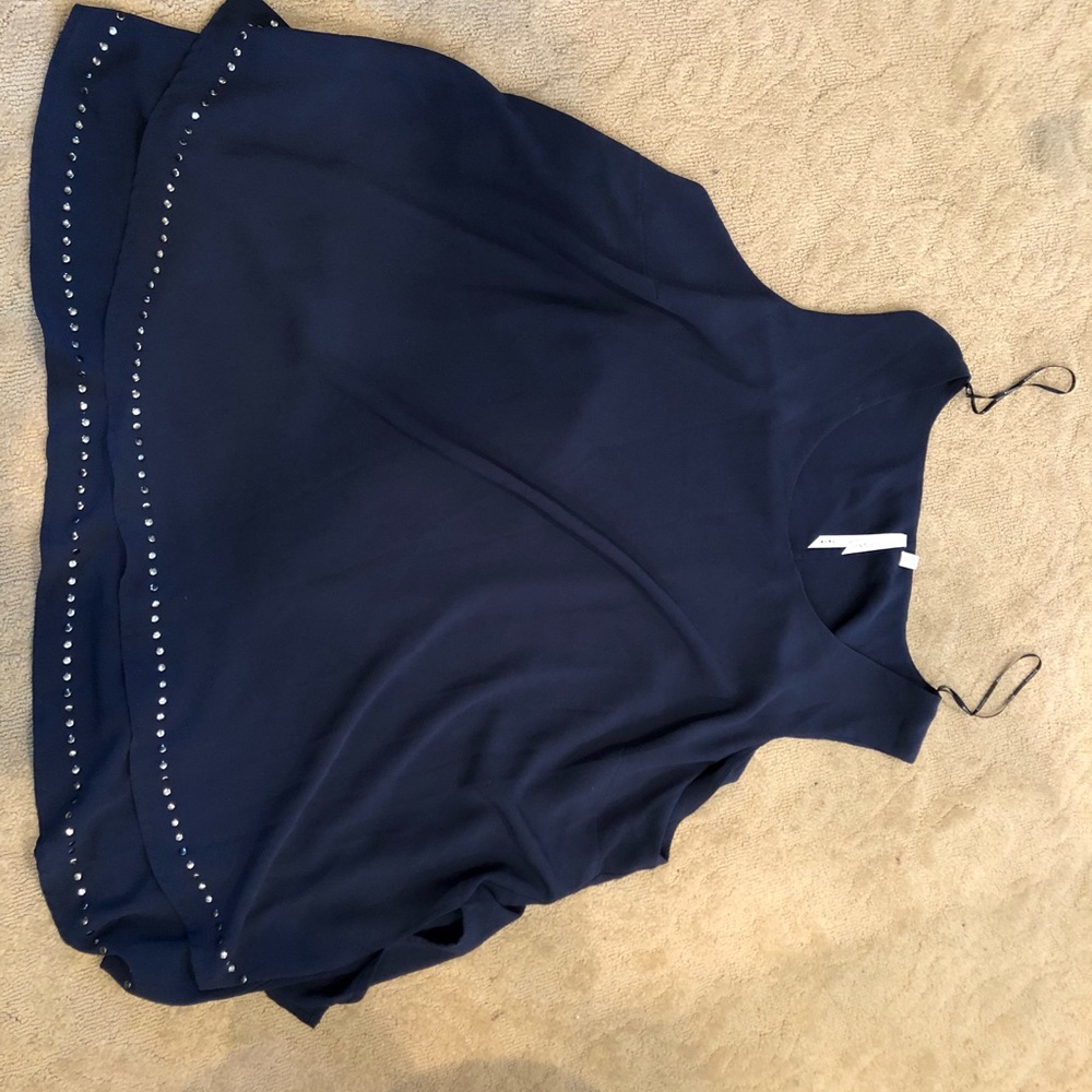 Flowy navy blue (dark blue) tank top, size one x
